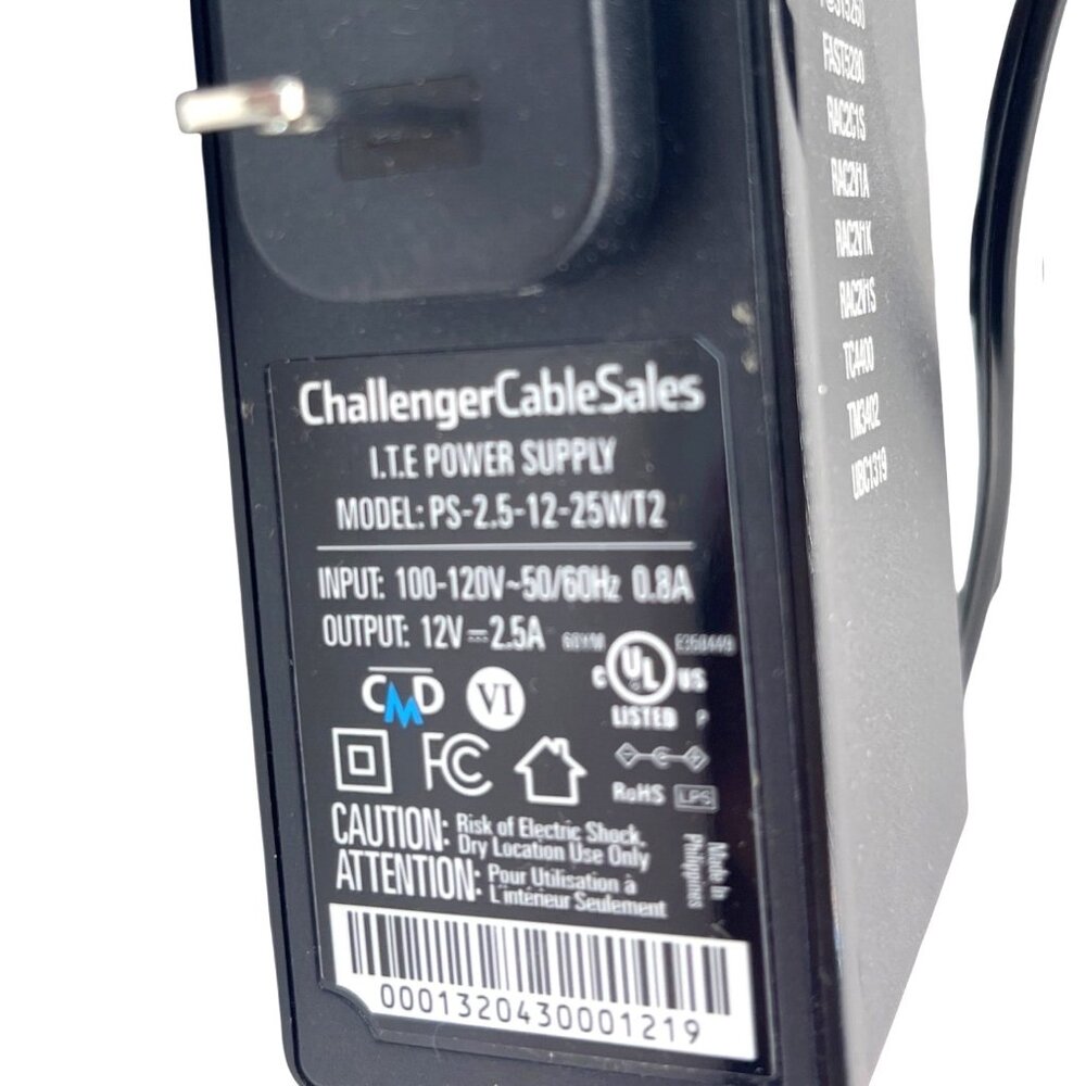 ChallengerCableSales AC/DC Adapter Power Supply 12V 2.5A Compatible 4o